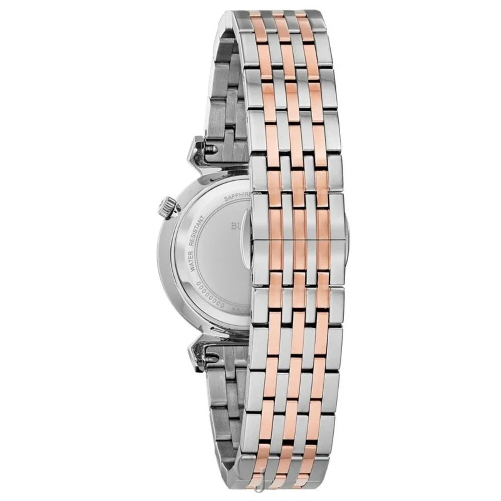 BULOVA 98P192 REGATTA MOP DIAMOND DIAL TWO TONE STAINLESS STEEL WOMENS WATCH